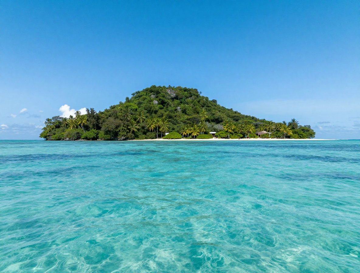 Бирюзовые воды Карибского моря с коралловым рифом и круизным лайнером на горизонте